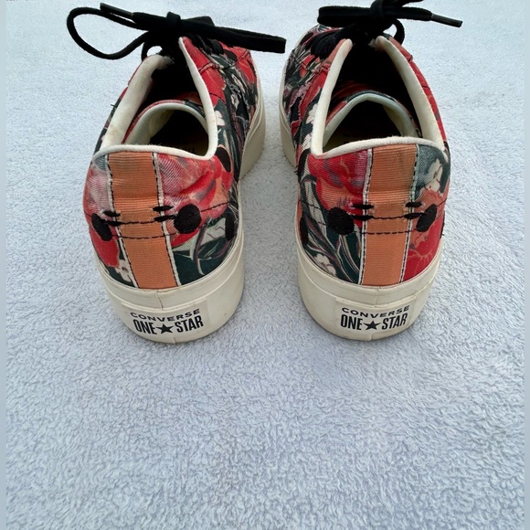Converse Platform Shoes Sneakers Polka Dot Floral Sz 9.5 - Picture 3 of 8